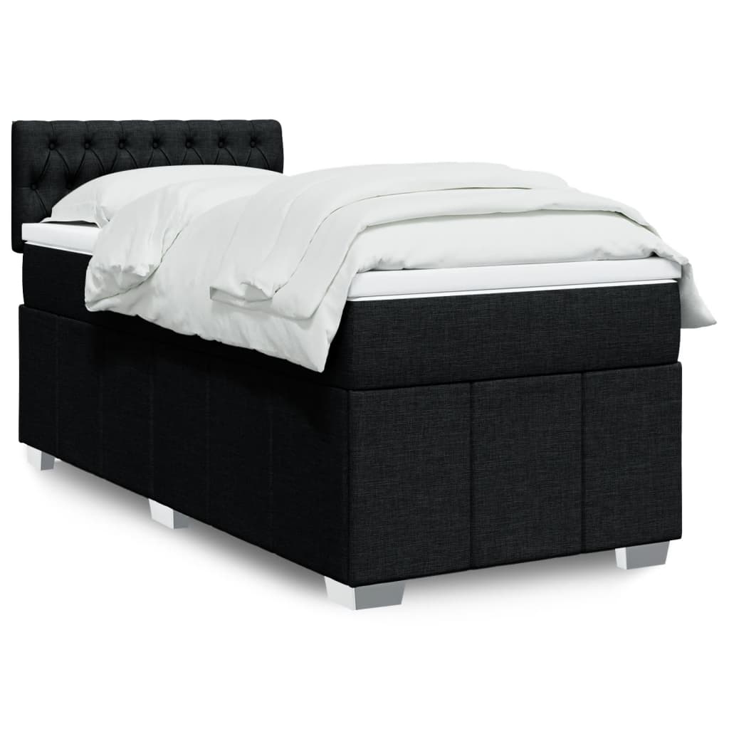 Crème boxspring 120x190 cm met gestoffeerd hoofdbord, pocketveringmatras, topmatras en LED-verlichting