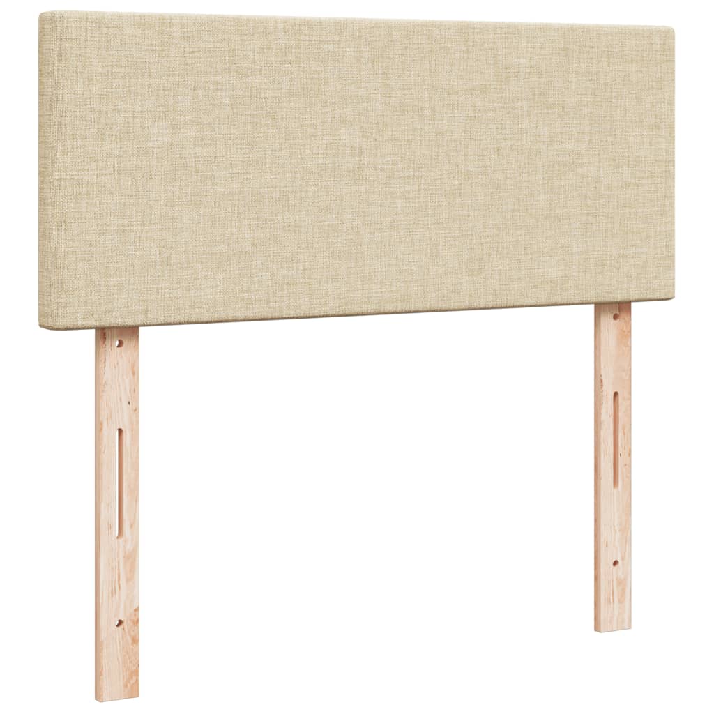 Boxspring 120x190 cm Crème | Luxe Compleet Bed met Pocketvering, Topmatras & Verstelbaar Hoofdbord - Spotlights shopping