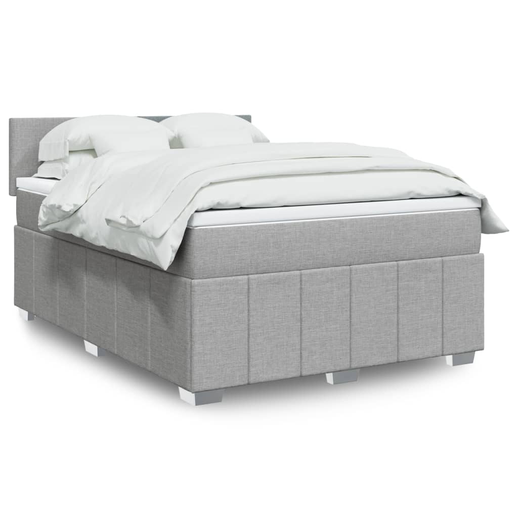 Boxspring 120x190 cm Crème | Luxe Compleet Bed met Pocketvering, Topmatras & Verstelbaar Hoofdbord - Spotlights shopping