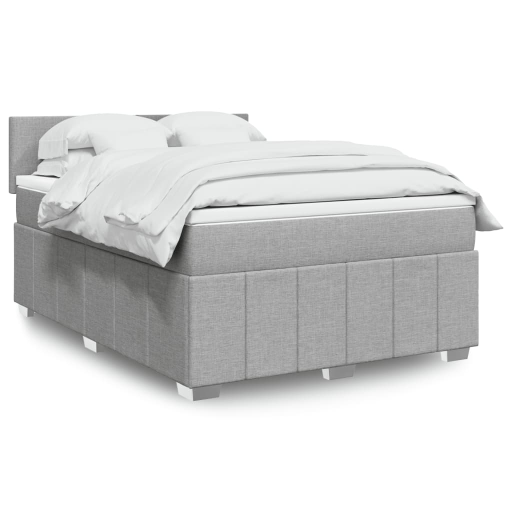 Boxspring 120x190 cm Crème | Luxe Compleet Bed met Pocketvering, Topmatras & Verstelbaar Hoofdbord - Spotlights shopping