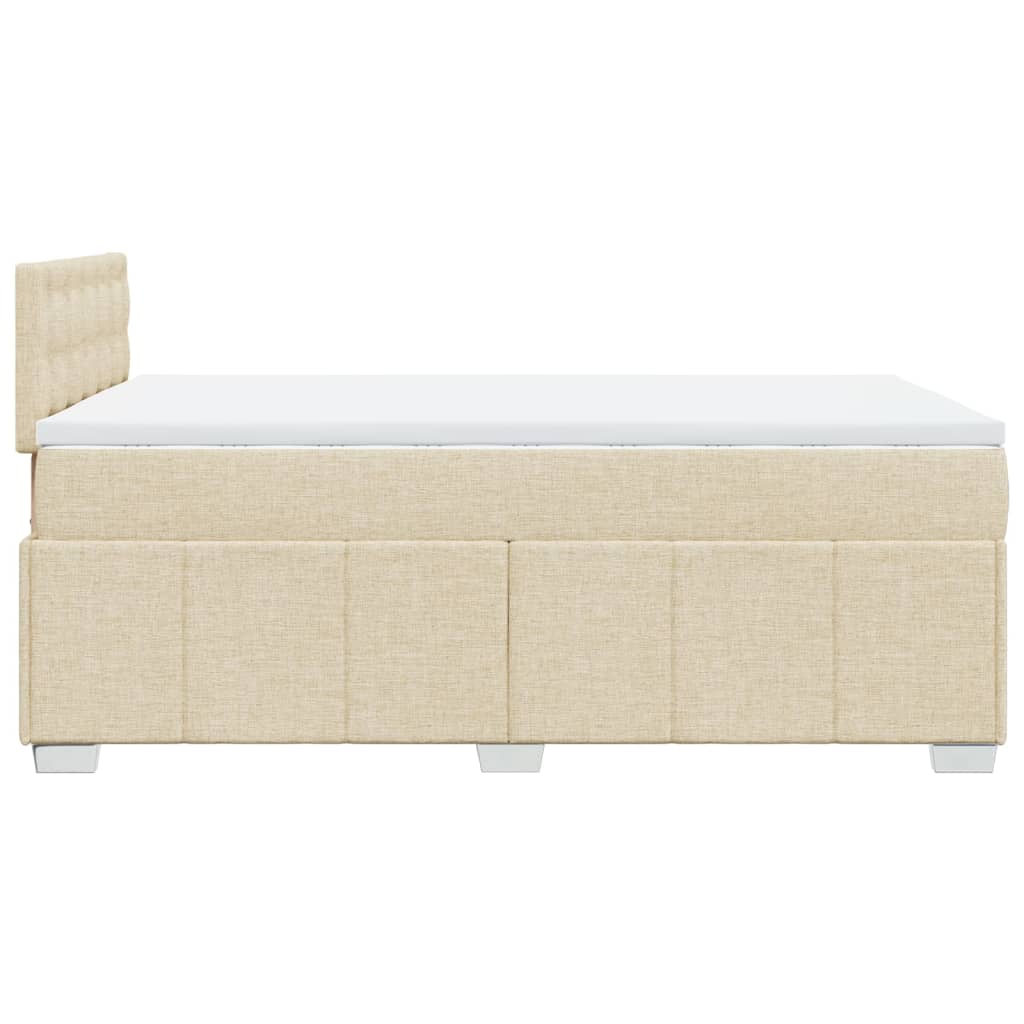 Boxspring 120x190 cm Crème | Compleet Bed met Pocketveringmatras, Topmatras & Verstelbaar Hoofdbord - Spotlights shopping