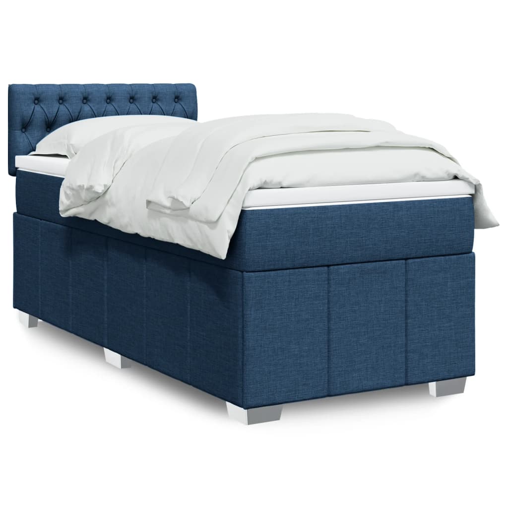 Crème boxspring 120x190 cm met gestoffeerd hoofdbord, pocketveringmatras, topmatras en LED-verlichting