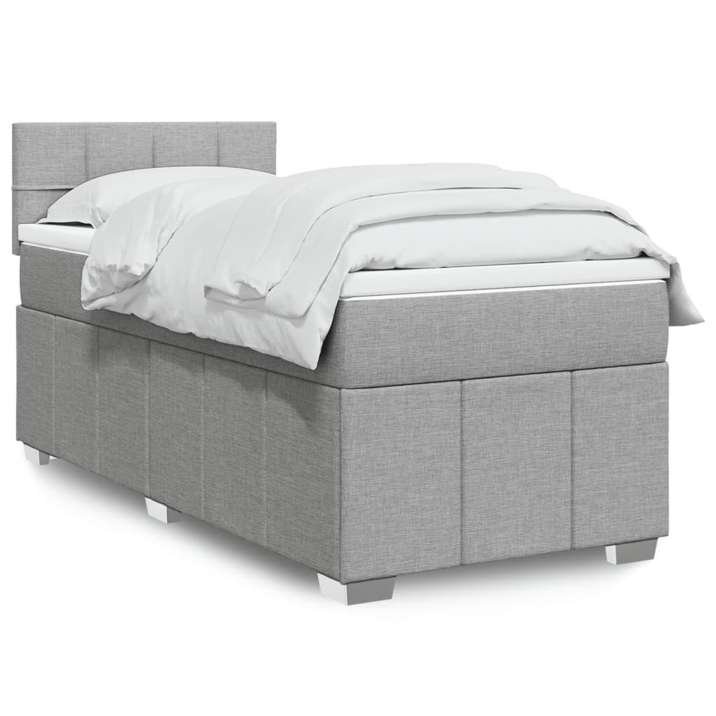 Boxspring 120x190 cm Crème met LED | Compleet Bed met Pocketveringmatras & Topmatras - Spotlights shopping