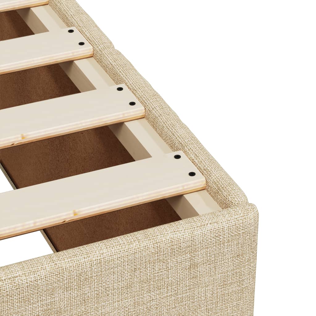 Boxspring 120x190 cm Crème | Luxe Compleet Bed met Pocketvering, Topmatras & Verstelbaar Hoofdbord - Spotlights shopping