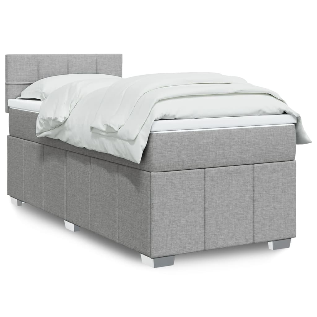 Boxspring 120x190 cm Crème met LED | Compleet Bed met Pocketveringmatras & Topmatras - Spotlights shopping