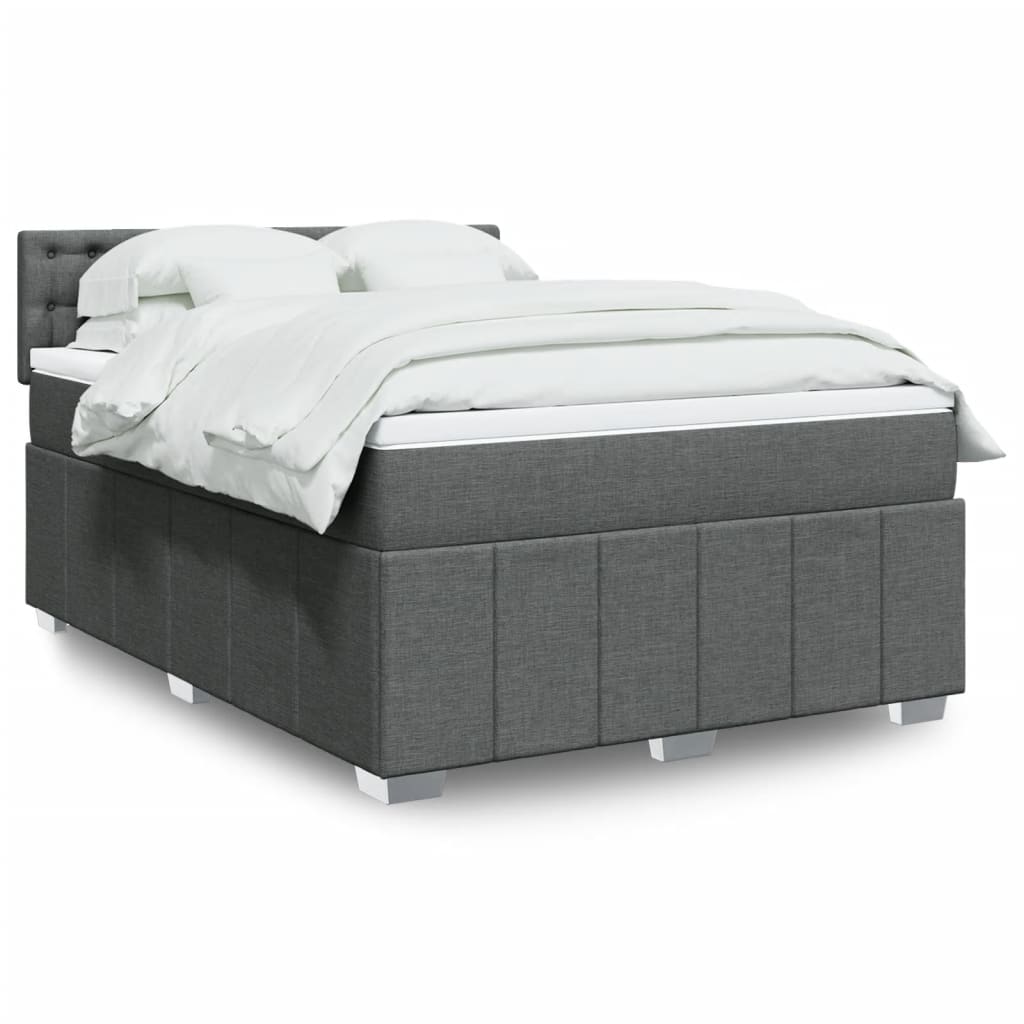 Boxspring 120x190 cm Crème | Compleet Bed met Pocketveringmatras, Topmatras & Verstelbaar Hoofdbord - Spotlights shopping