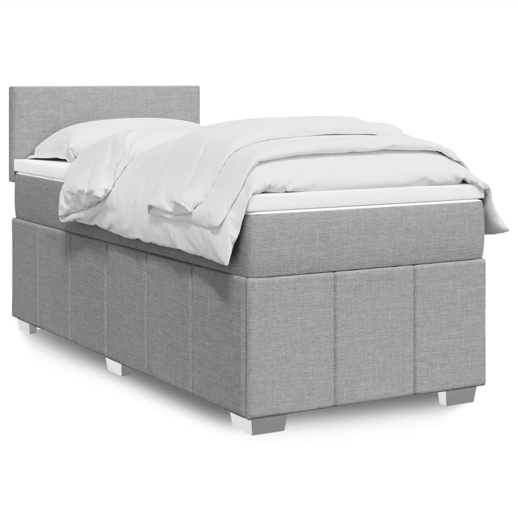 Boxspring 120x190 cm Crème | Luxe Compleet Bed met Pocketvering, Topmatras & Verstelbaar Hoofdbord - Spotlights shopping
