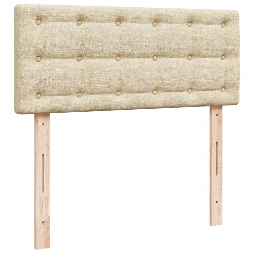 Boxspring 120x190 cm Crème | Compleet Bed met Pocketveringmatras, Topmatras & Verstelbaar Hoofdbord - Spotlights shopping