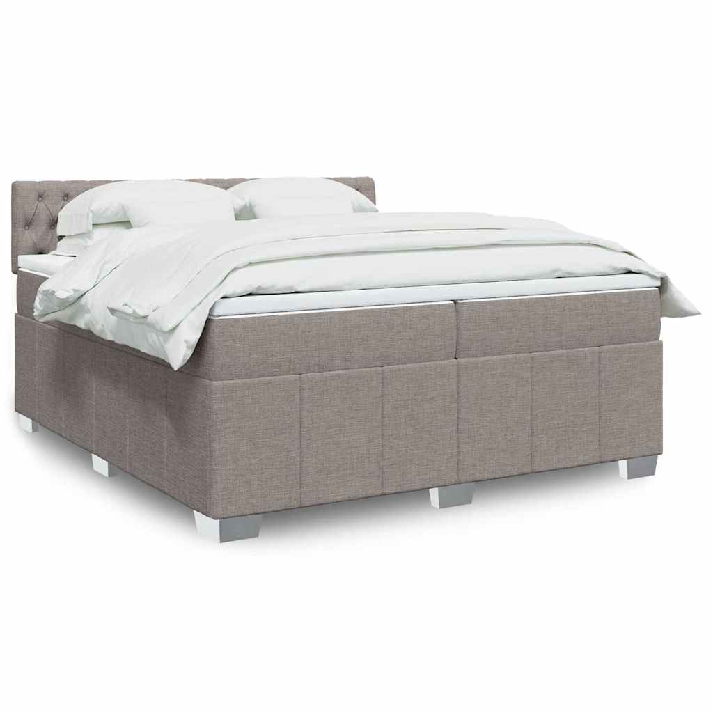 Crème boxspring 120x190 cm met gestoffeerd hoofdbord, pocketveringmatras, topmatras en LED-verlichting