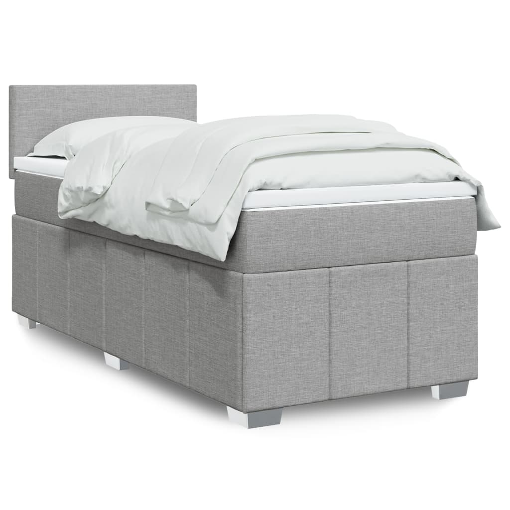 Boxspring 120x190 cm Crème | Luxe Compleet Bed met Pocketvering, Topmatras & Verstelbaar Hoofdbord - Spotlights shopping