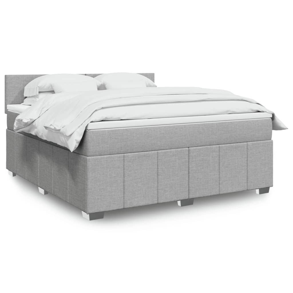 Boxspring 120x190 cm Crème | Luxe Compleet Bed met Pocketvering, Topmatras & Verstelbaar Hoofdbord - Spotlights shopping