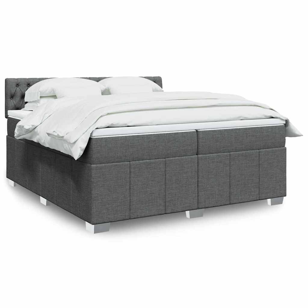 Crème boxspring 120x190 cm met gestoffeerd hoofdbord, pocketveringmatras, topmatras en LED-verlichting