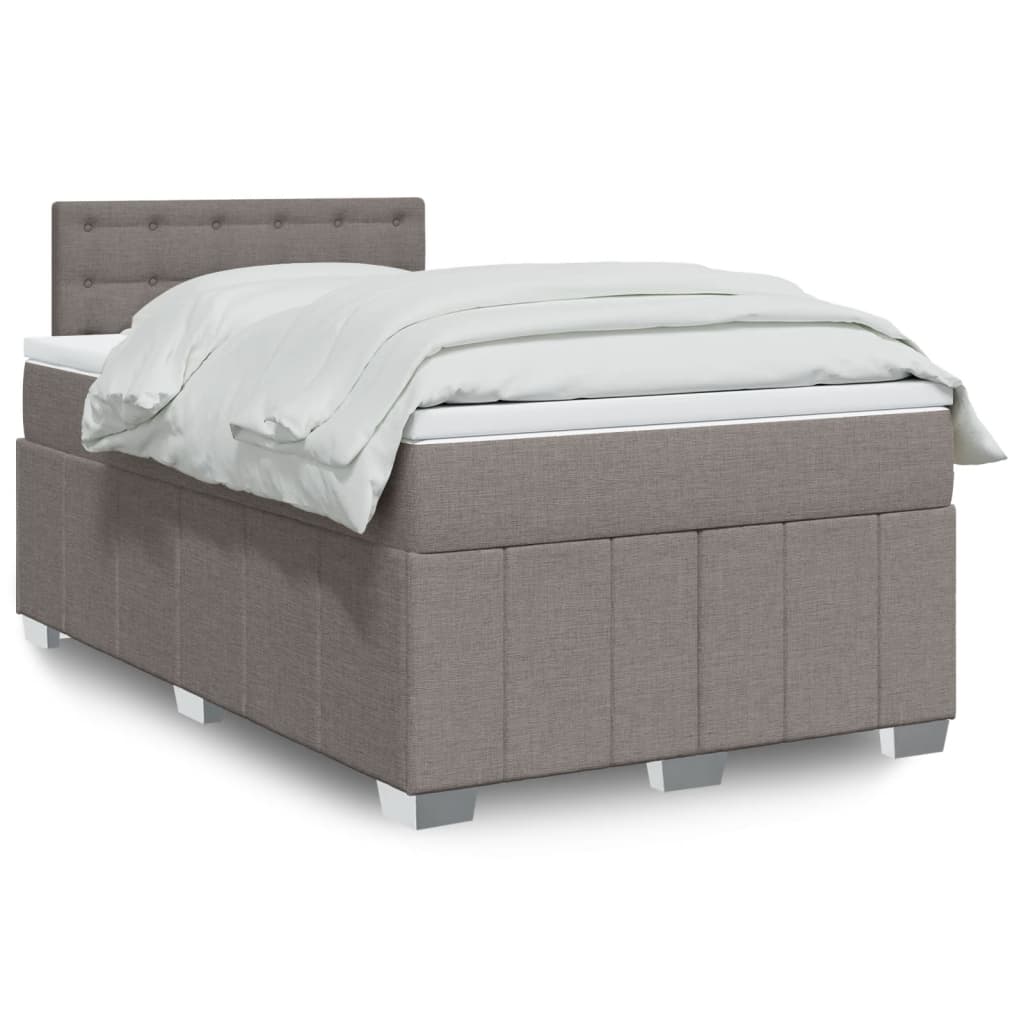 Boxspring 120x190 cm Crème | Compleet Bed met Pocketveringmatras, Topmatras & Verstelbaar Hoofdbord - Spotlights shopping