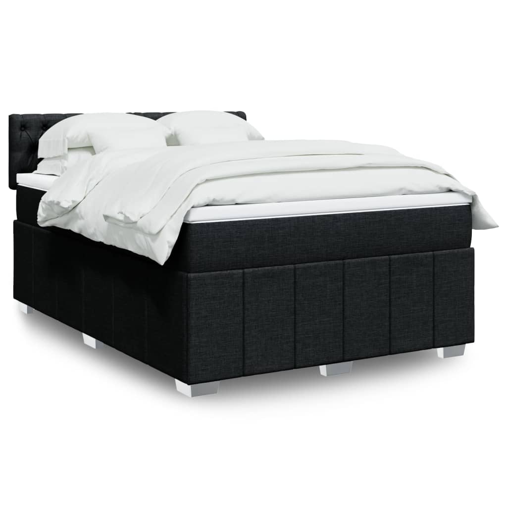 Crème boxspring 120x190 cm met gestoffeerd hoofdbord, pocketveringmatras, topmatras en LED-verlichting