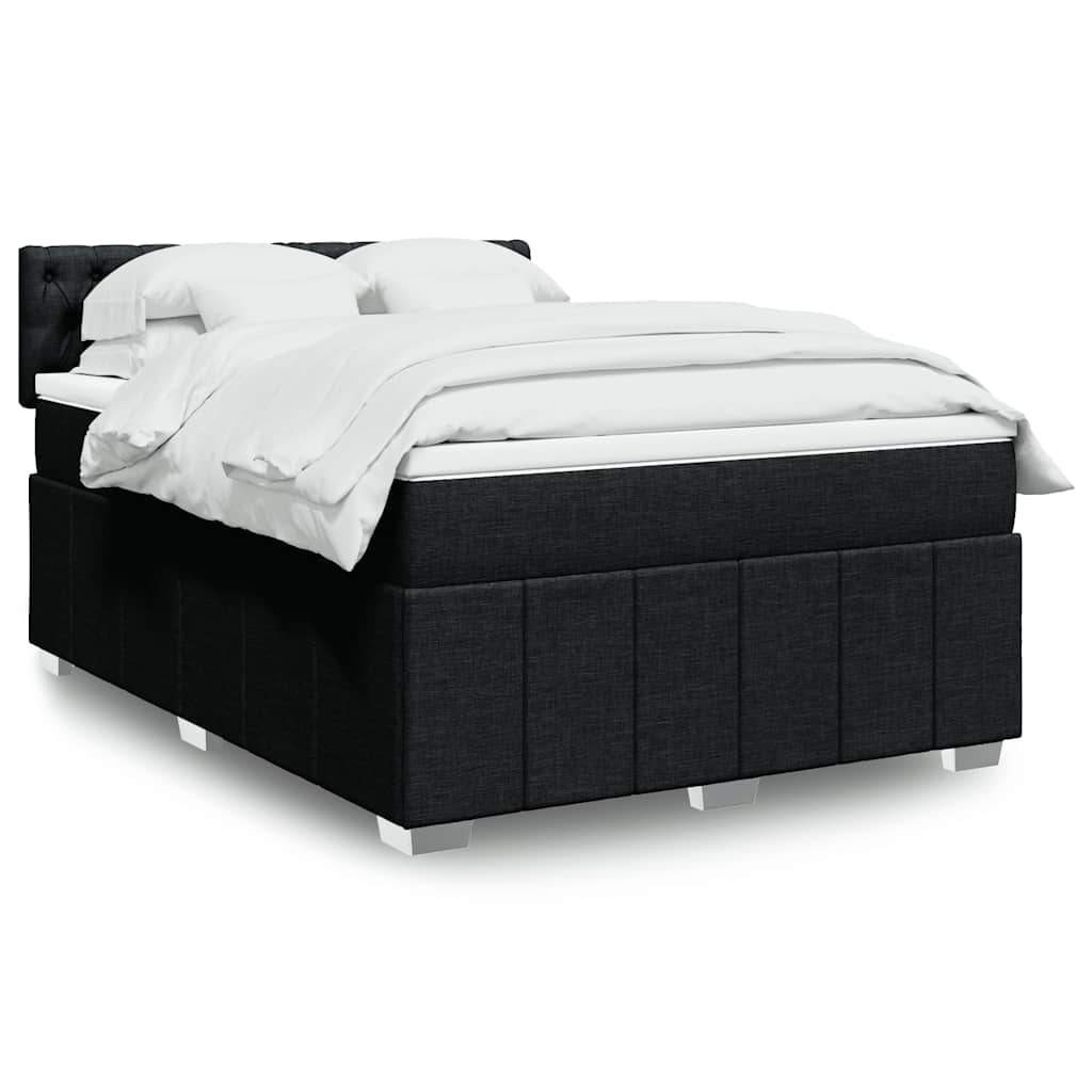 Crème boxspring 120x190 cm met gestoffeerd hoofdbord, pocketveringmatras, topmatras en LED-verlichting