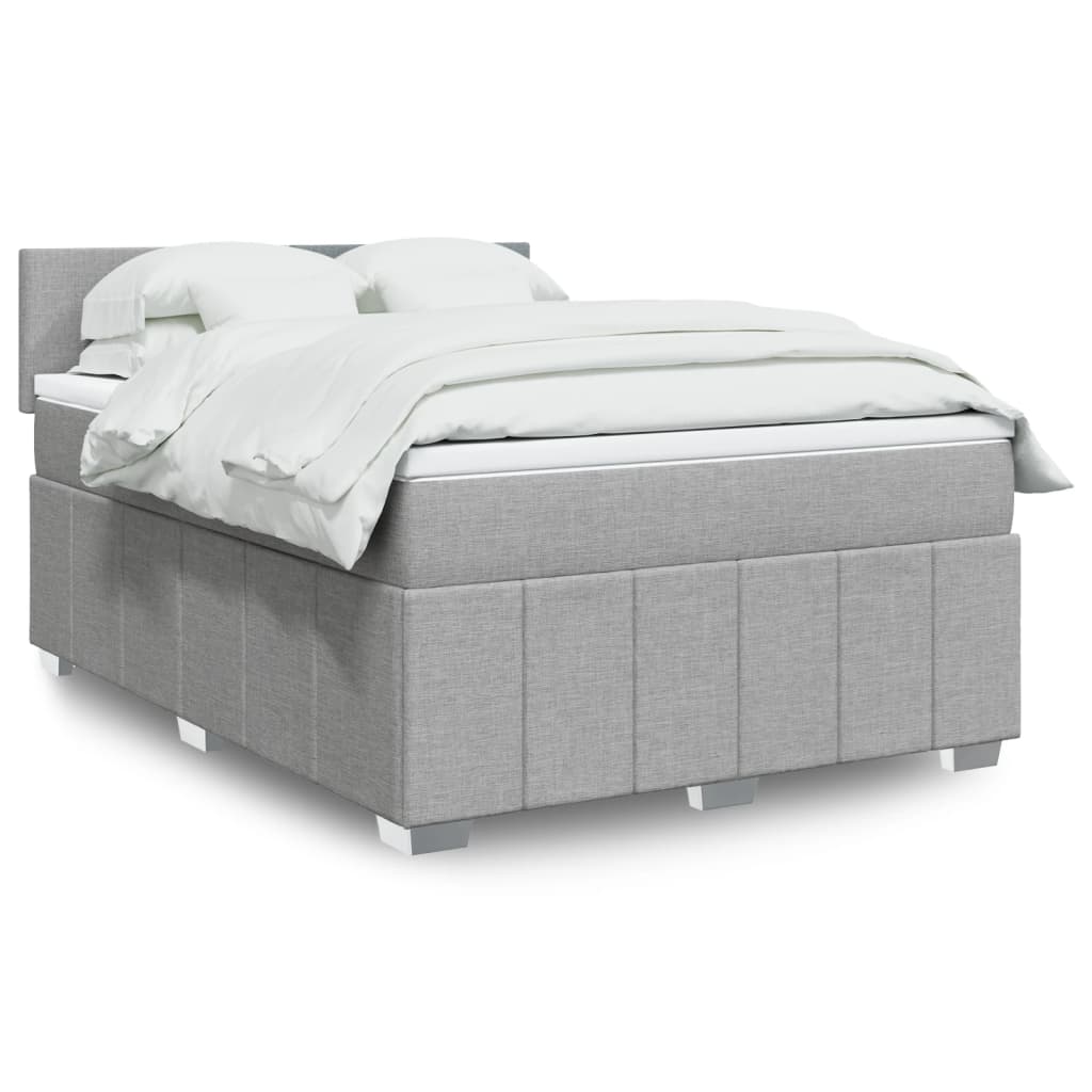 Boxspring 120x190 cm Crème | Luxe Compleet Bed met Pocketvering, Topmatras & Verstelbaar Hoofdbord - Spotlights shopping