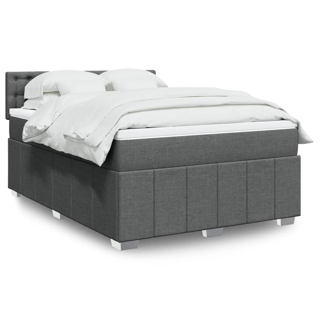 Boxspring 120x190 cm Crème | Compleet Bed met Pocketveringmatras, Topmatras & Verstelbaar Hoofdbord - Spotlights shopping