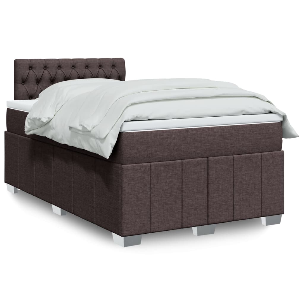 Crème boxspring 120x190 cm met gestoffeerd hoofdbord, pocketveringmatras, topmatras en LED-verlichting