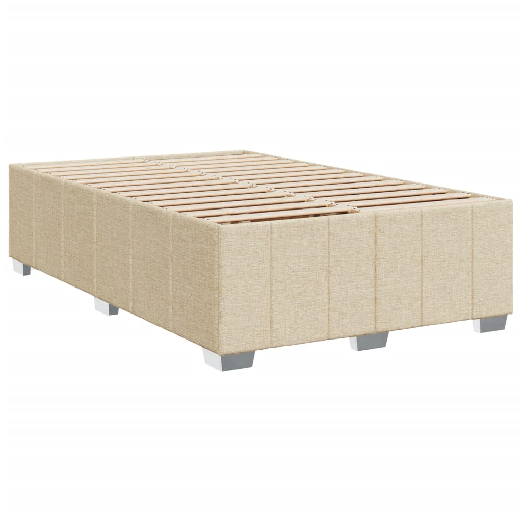 Boxspring 120x190 cm Crème | Compleet Bed met Pocketveringmatras, Topmatras & Verstelbaar Hoofdbord - Spotlights shopping
