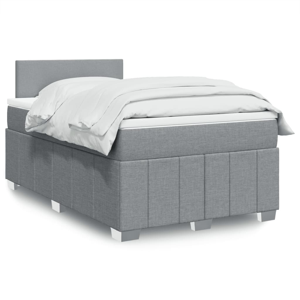 Boxspring 120x190 cm Crème | Luxe Compleet Bed met Pocketvering, Topmatras & Verstelbaar Hoofdbord - Spotlights shopping