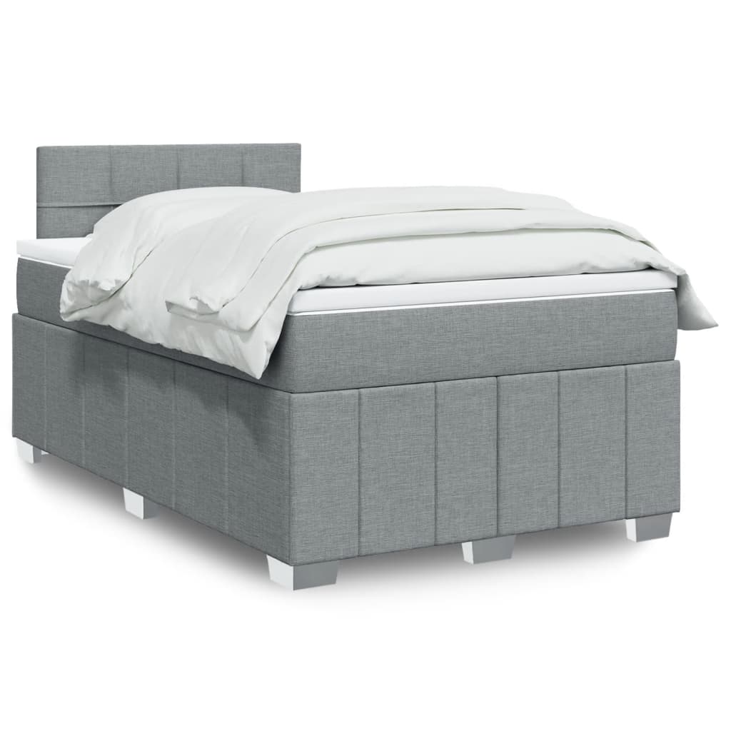 Boxspring 120x190 cm Crème met LED | Compleet Bed met Pocketveringmatras & Topmatras - Spotlights shopping