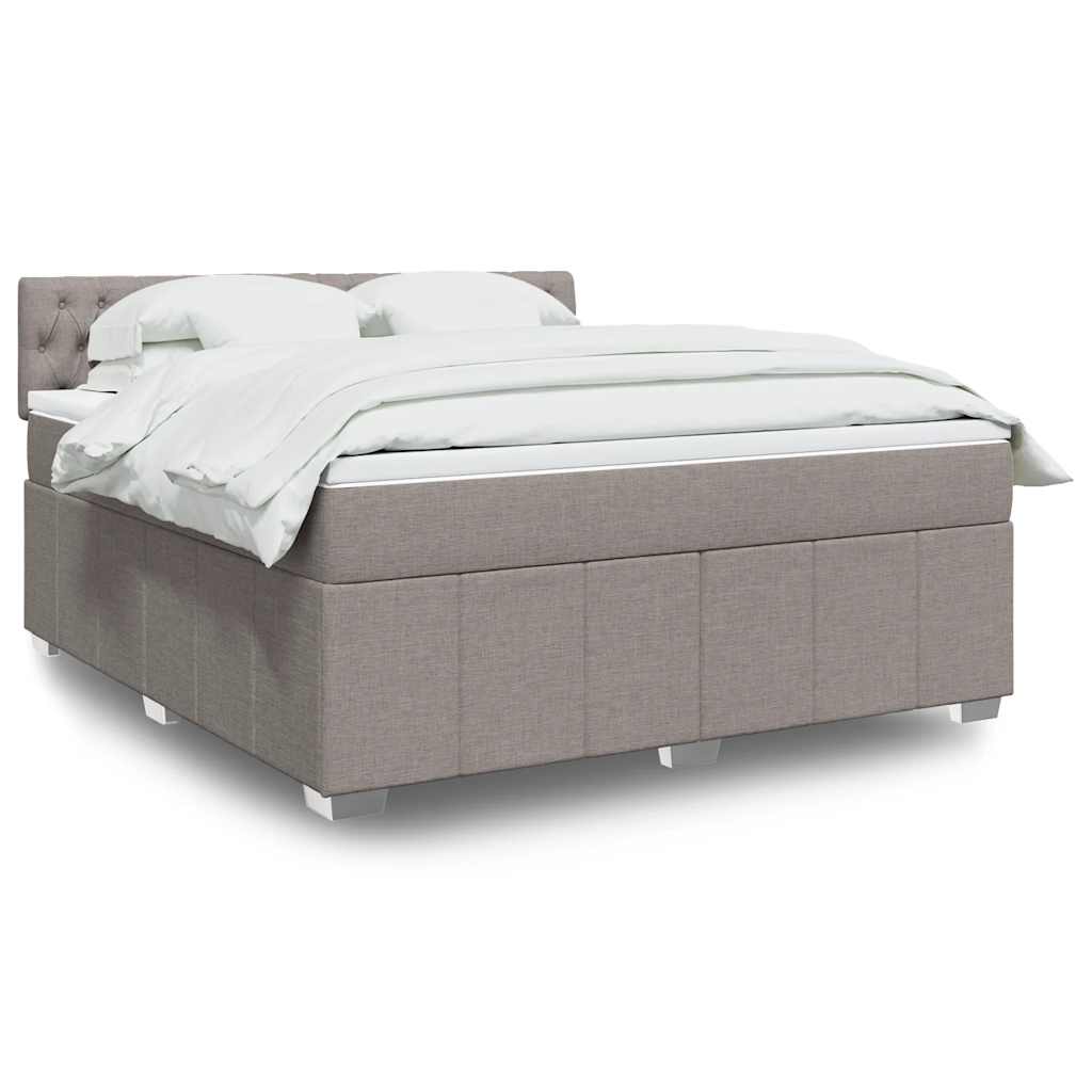 Crème boxspring 120x190 cm met gestoffeerd hoofdbord, pocketveringmatras, topmatras en LED-verlichting