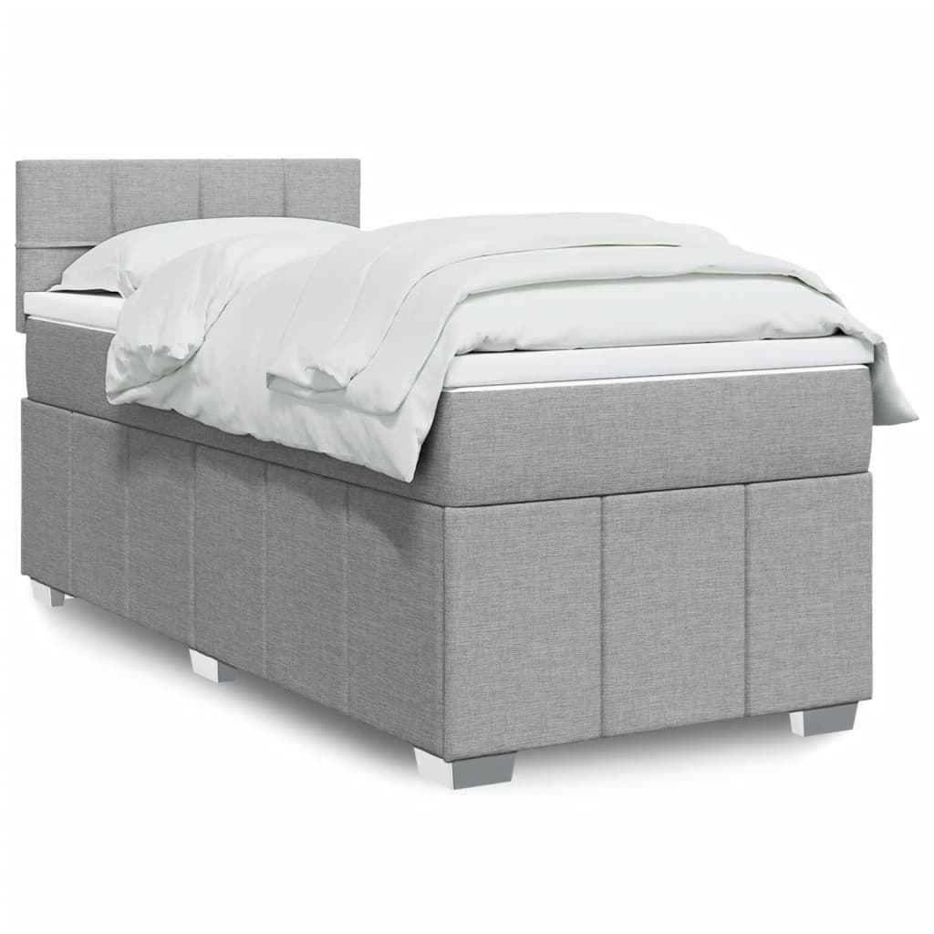 Boxspring 120x190 cm Crème met LED | Compleet Bed met Pocketveringmatras & Topmatras - Spotlights shopping