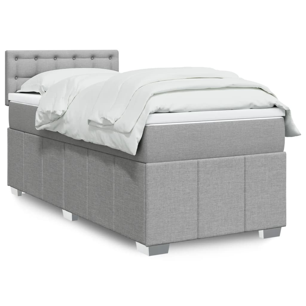 Boxspring 120x190 cm Crème | Compleet Bed met Pocketveringmatras, Topmatras & Verstelbaar Hoofdbord - Spotlights shopping