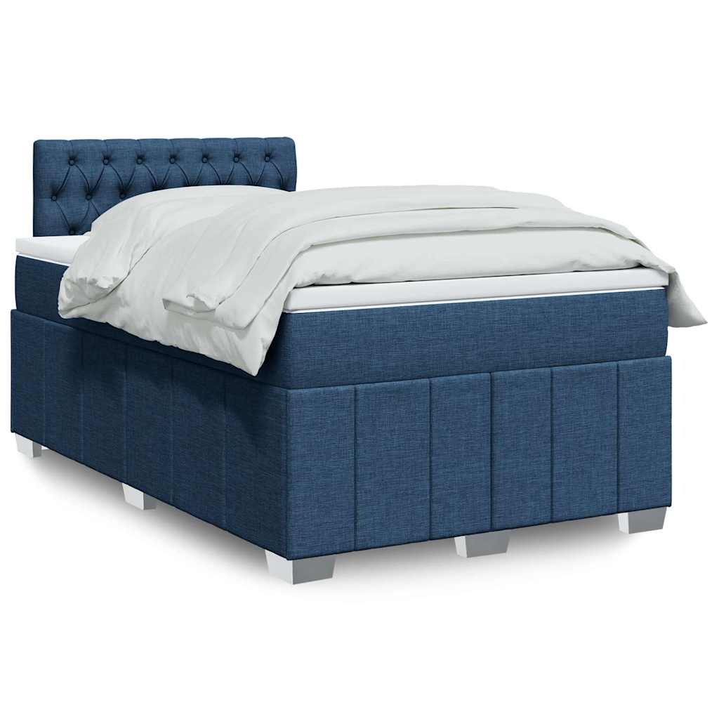 Crème boxspring 120x190 cm met gestoffeerd hoofdbord, pocketveringmatras, topmatras en LED-verlichting