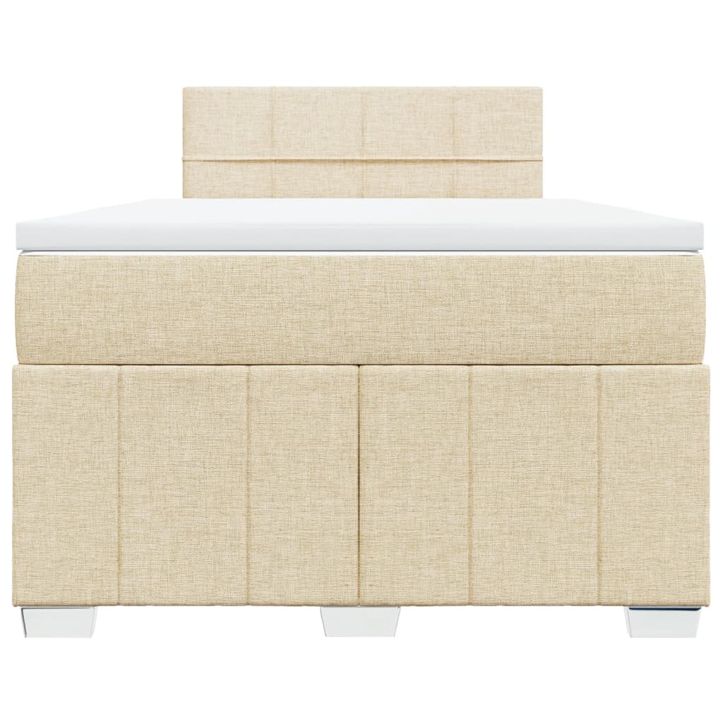 Boxspring 120x190 cm Crème met LED | Compleet Bed met Pocketveringmatras & Topmatras - Spotlights shopping
