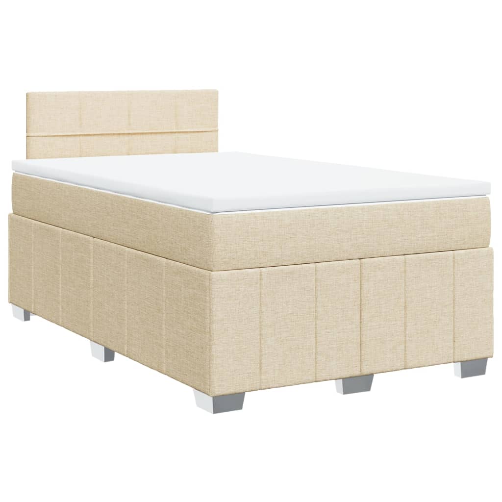 Boxspring 120x190 cm Crème met LED | Compleet Bed met Pocketveringmatras & Topmatras - Spotlights shopping