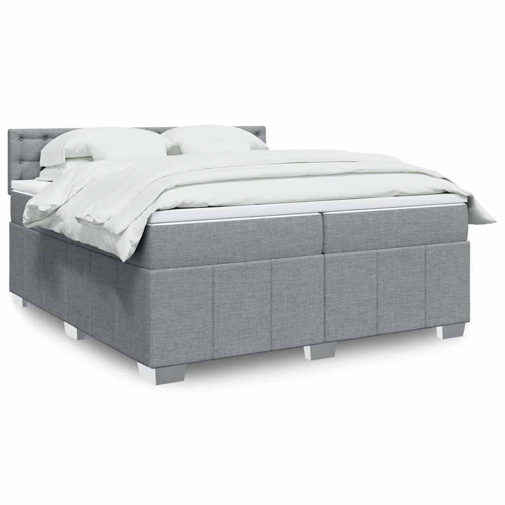Boxspring 120x190 cm Crème | Compleet Bed met Pocketveringmatras, Topmatras & Verstelbaar Hoofdbord - Spotlights shopping