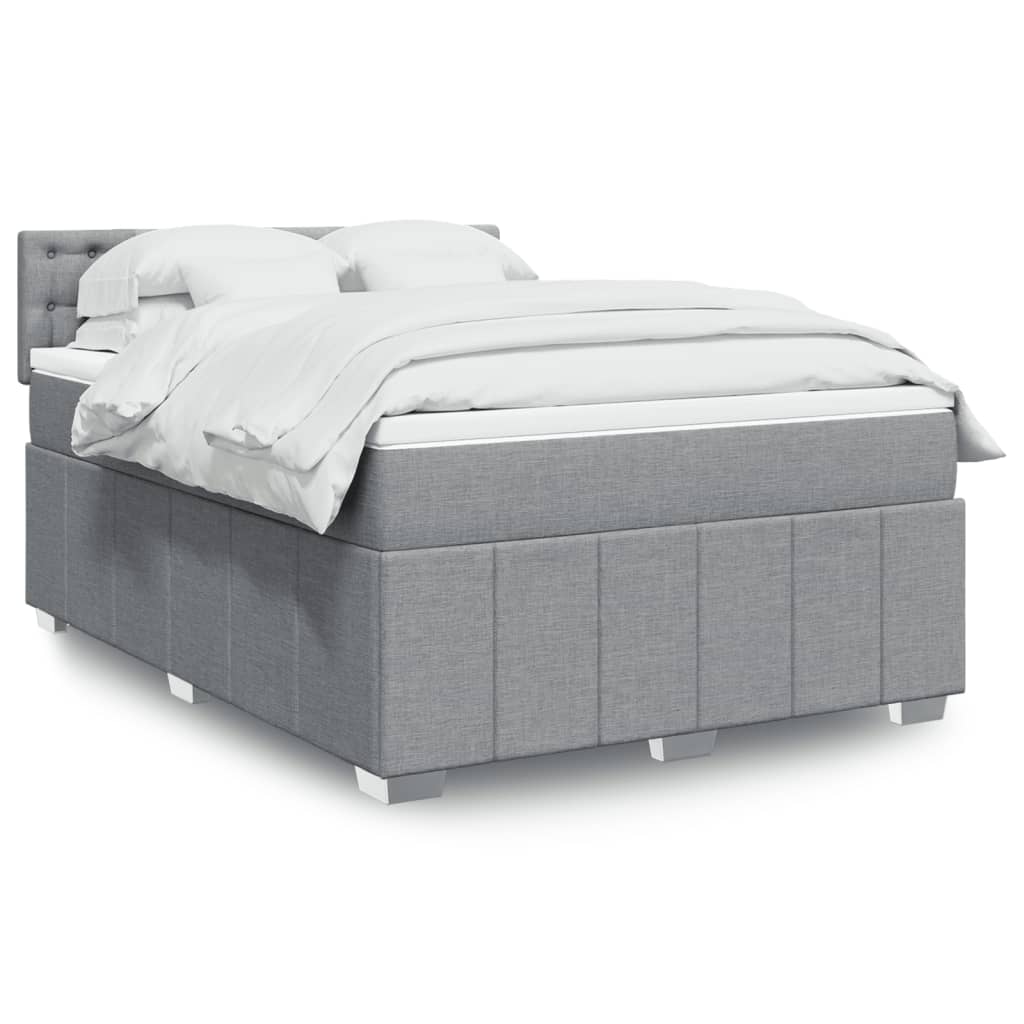 Boxspring 120x190 cm Crème | Compleet Bed met Pocketveringmatras, Topmatras & Verstelbaar Hoofdbord - Spotlights shopping