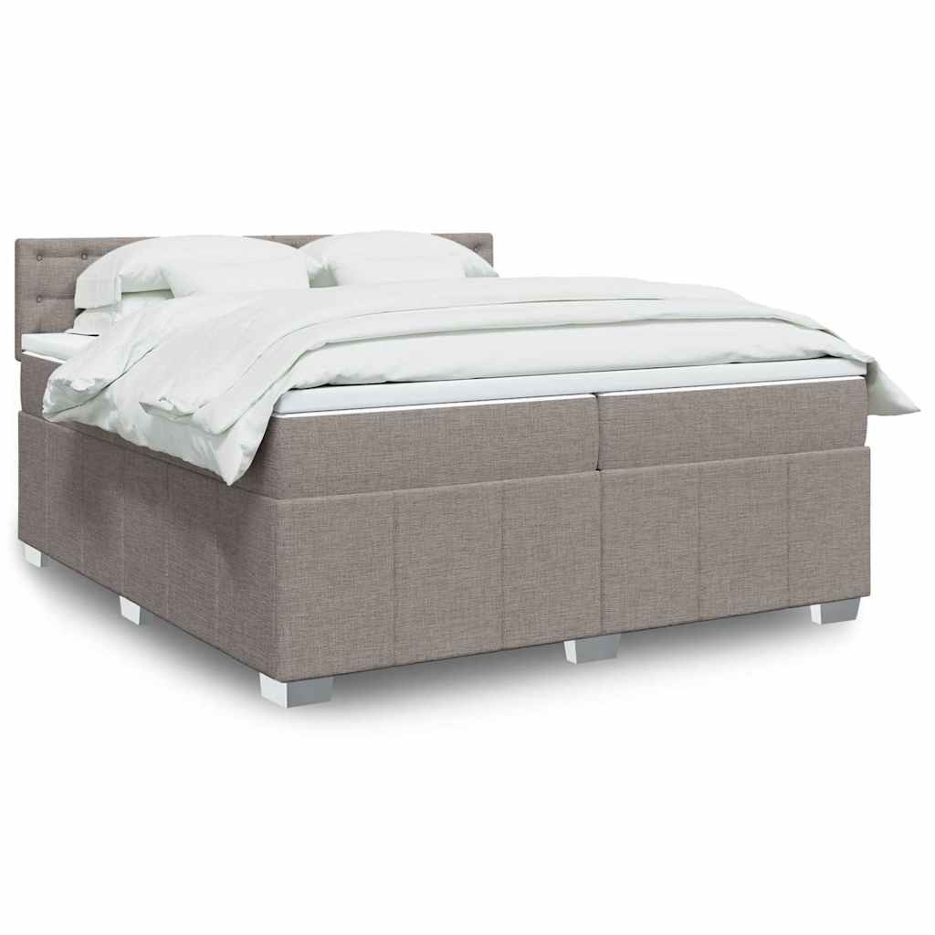 Boxspring 120x190 cm Crème | Compleet Bed met Pocketveringmatras, Topmatras & Verstelbaar Hoofdbord - Spotlights shopping