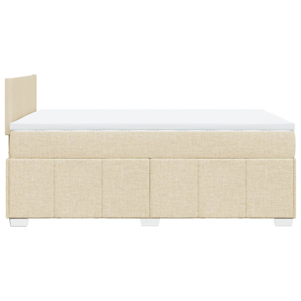 Boxspring 120x190 cm Crème | Luxe Compleet Bed met Pocketvering, Topmatras & Verstelbaar Hoofdbord - Spotlights shopping