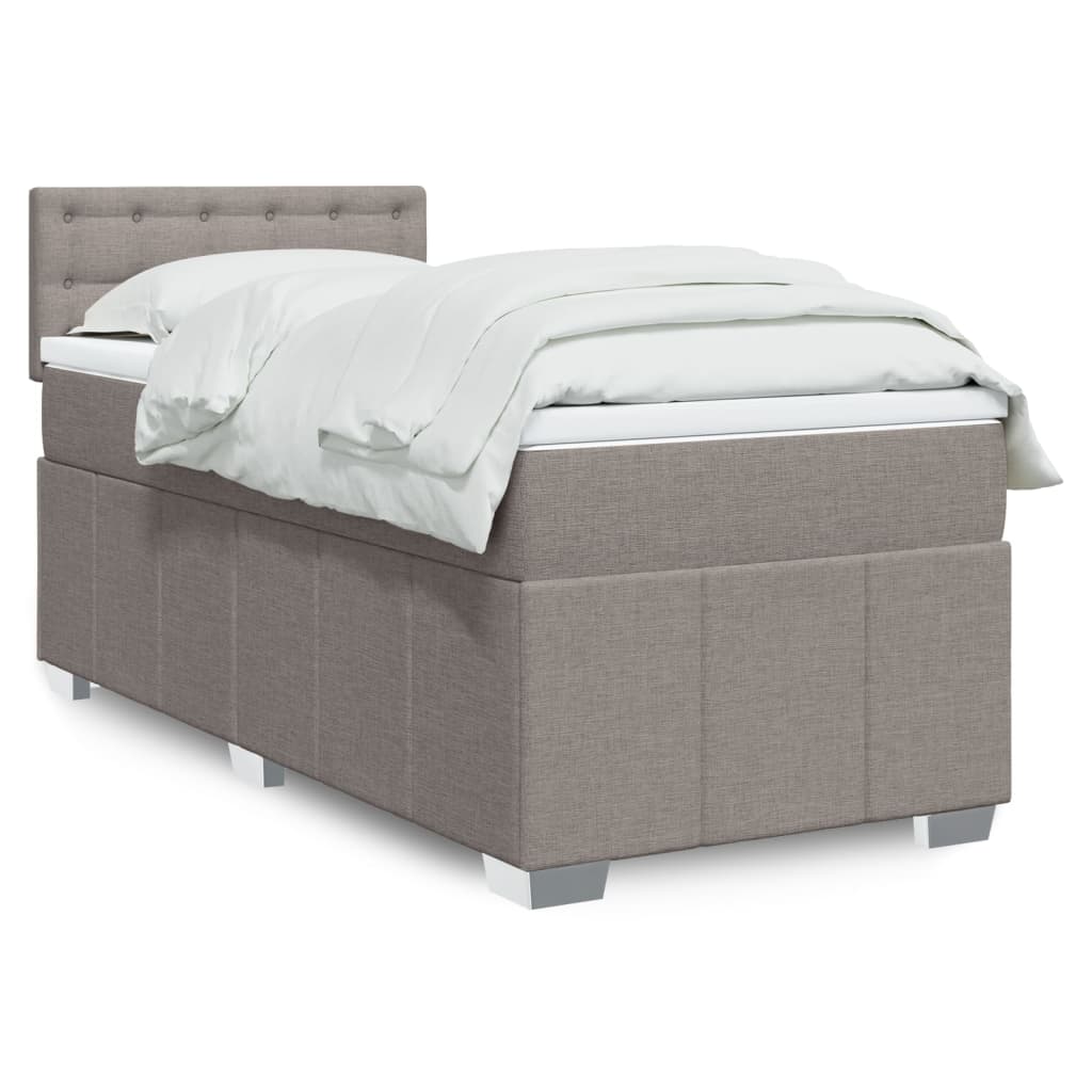 Boxspring 120x190 cm Crème | Compleet Bed met Pocketveringmatras, Topmatras & Verstelbaar Hoofdbord - Spotlights shopping
