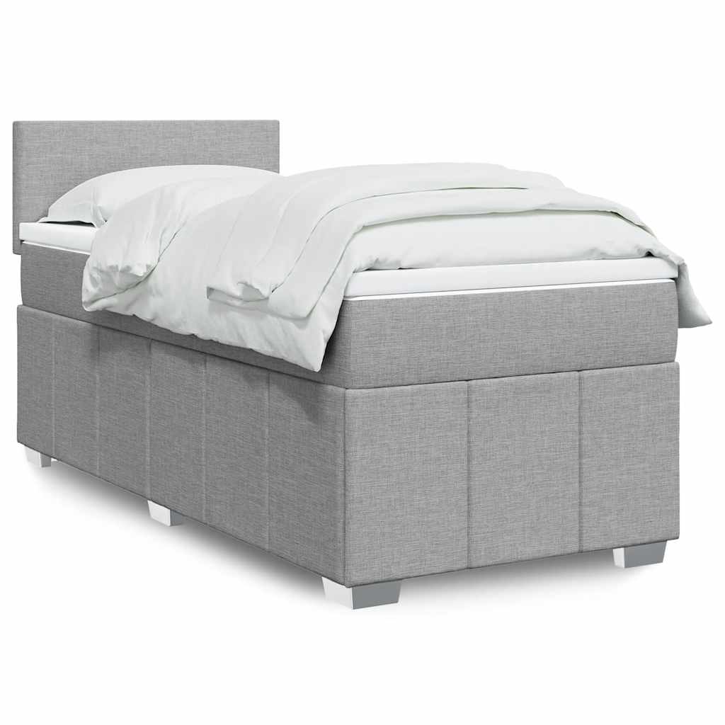 Boxspring 120x190 cm Crème | Luxe Compleet Bed met Pocketvering, Topmatras & Verstelbaar Hoofdbord - Spotlights shopping