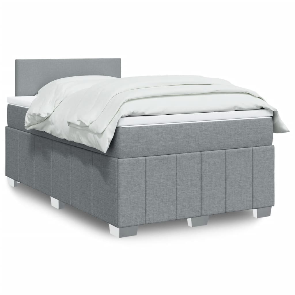 Boxspring 120x190 cm Crème | Luxe Compleet Bed met Pocketvering, Topmatras & Verstelbaar Hoofdbord - Spotlights shopping