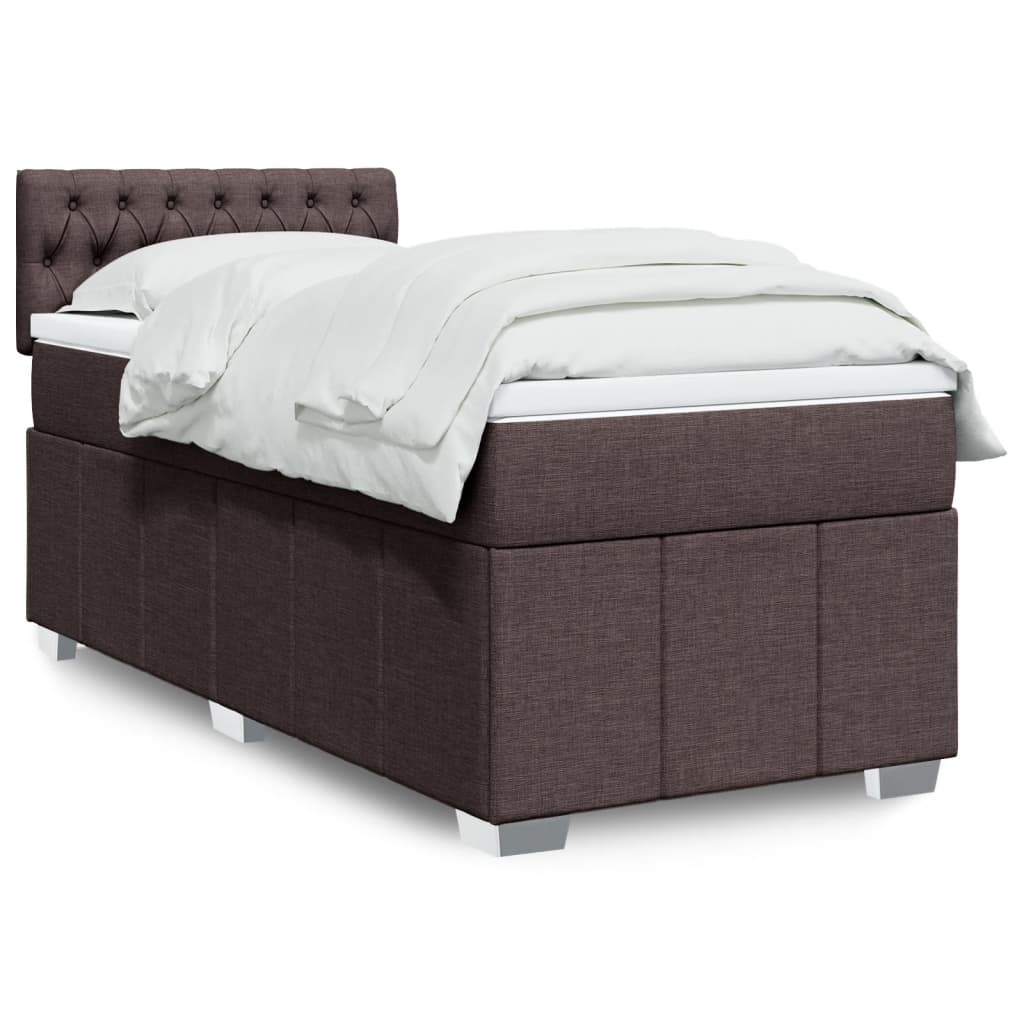 Crème boxspring 120x190 cm met gestoffeerd hoofdbord, pocketveringmatras, topmatras en LED-verlichting