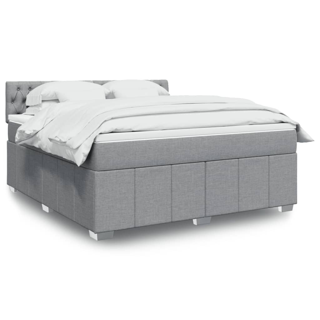 Crème boxspring 120x190 cm met gestoffeerd hoofdbord, pocketveringmatras, topmatras en LED-verlichting