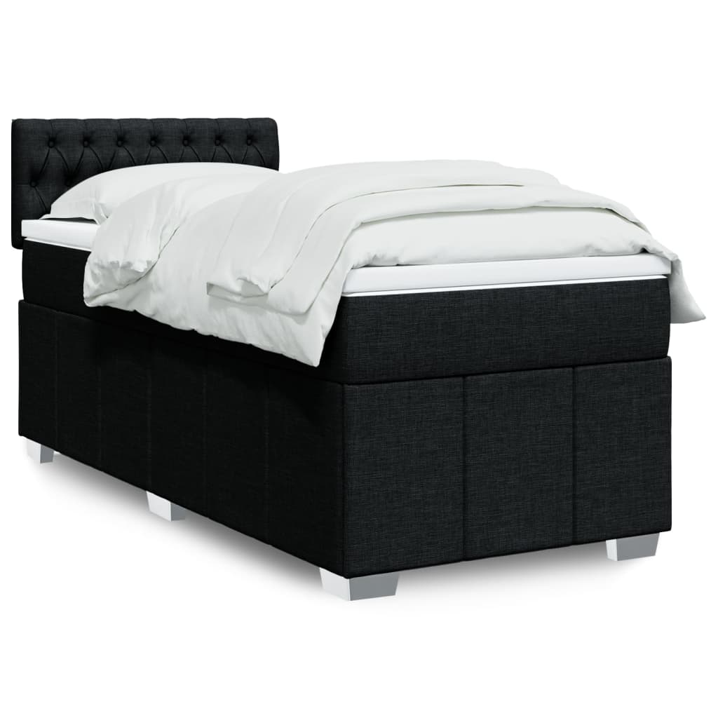 Crème boxspring 120x190 cm met gestoffeerd hoofdbord, pocketveringmatras, topmatras en LED-verlichting