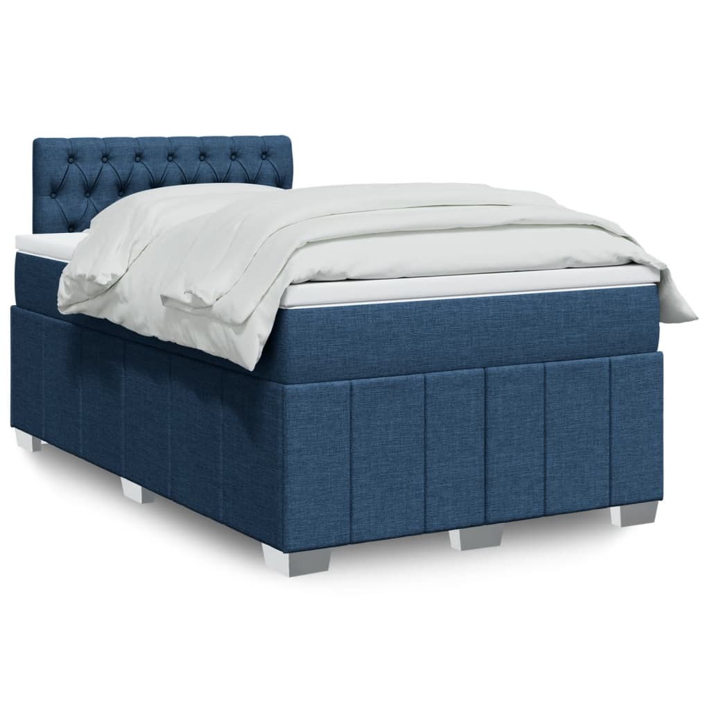 Crème boxspring 120x190 cm met gestoffeerd hoofdbord, pocketveringmatras, topmatras en LED-verlichting