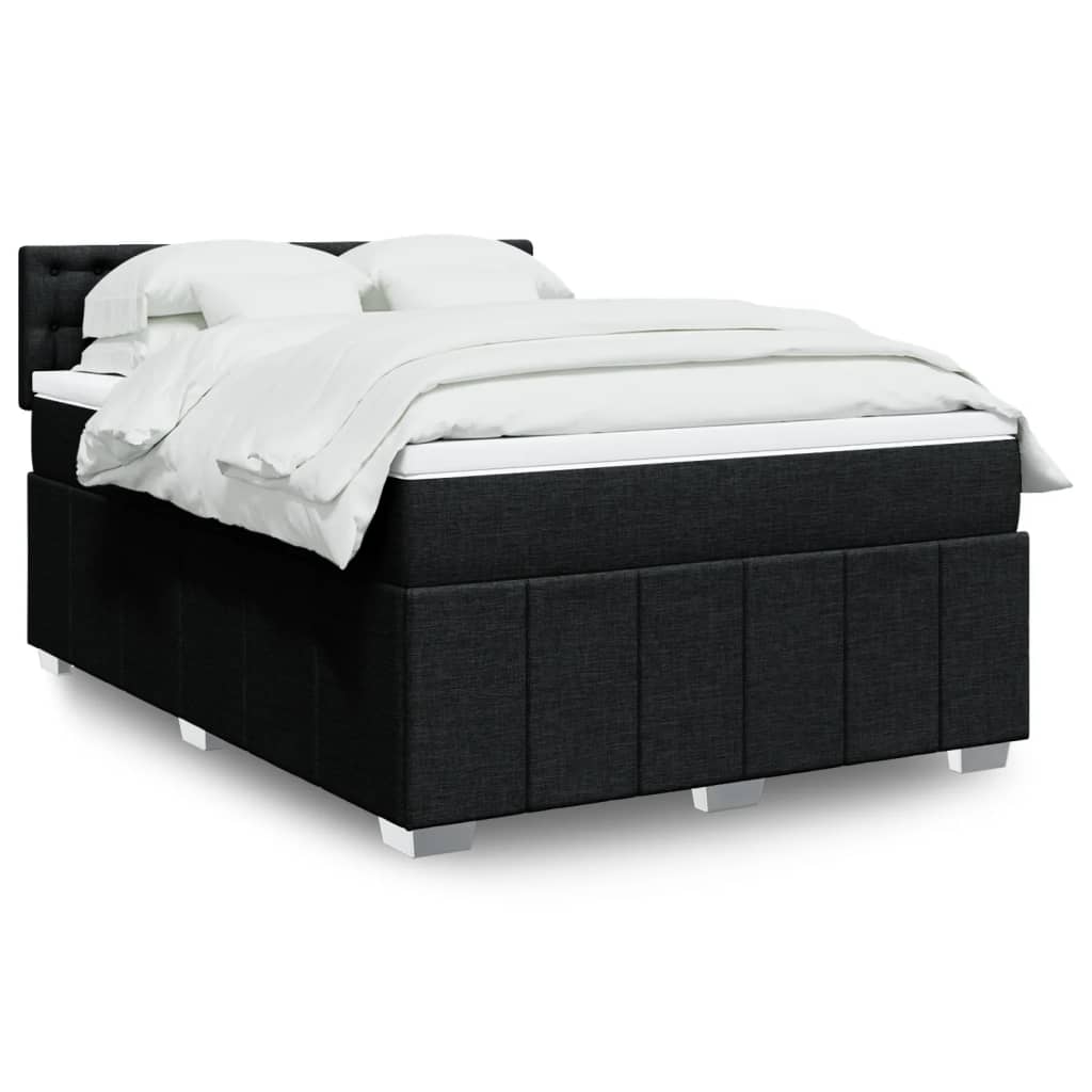 Boxspring 120x190 cm Crème | Compleet Bed met Pocketveringmatras, Topmatras & Verstelbaar Hoofdbord - Spotlights shopping