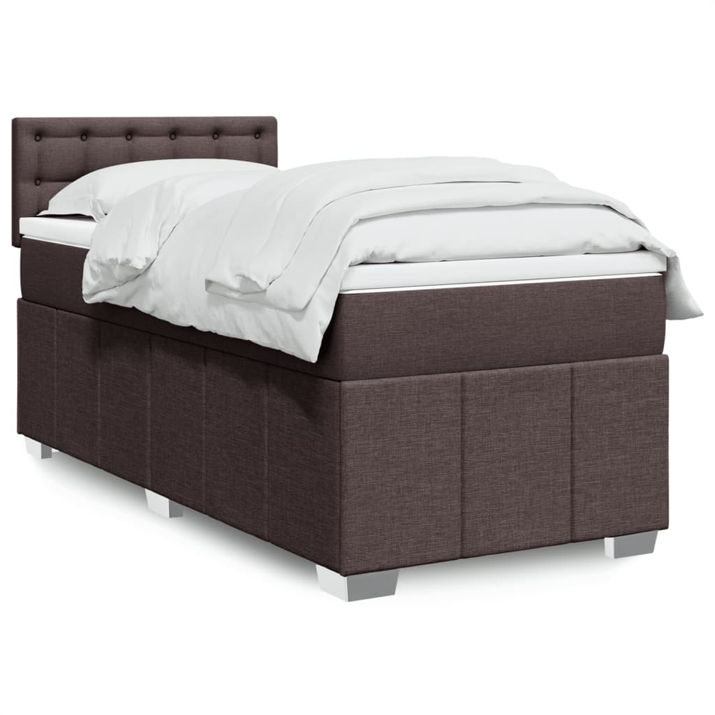 Boxspring 120x190 cm Crème | Compleet Bed met Pocketveringmatras, Topmatras & Verstelbaar Hoofdbord - Spotlights shopping