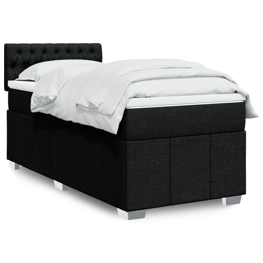 Crème boxspring 120x190 cm met gestoffeerd hoofdbord, pocketveringmatras, topmatras en LED-verlichting