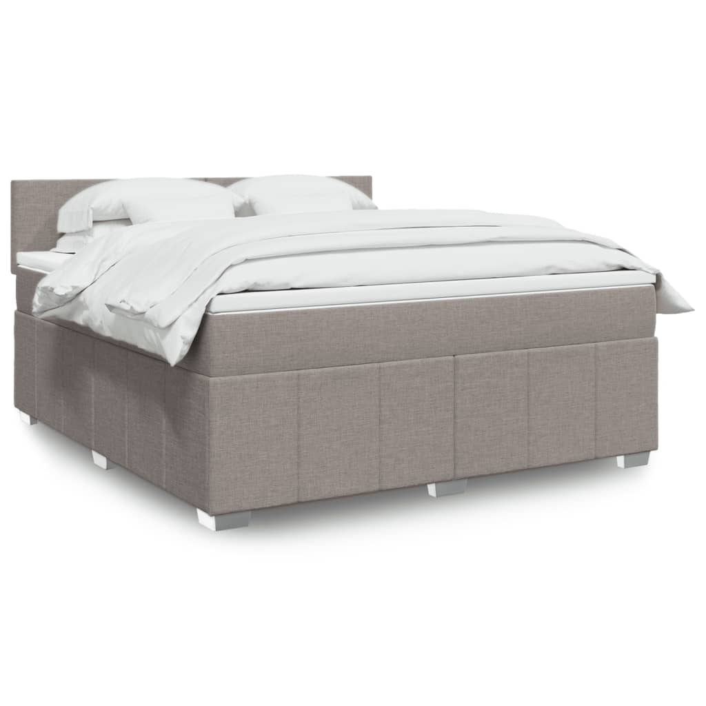 Boxspring 120x190 cm Crème | Luxe Compleet Bed met Pocketvering, Topmatras & Verstelbaar Hoofdbord - Spotlights shopping