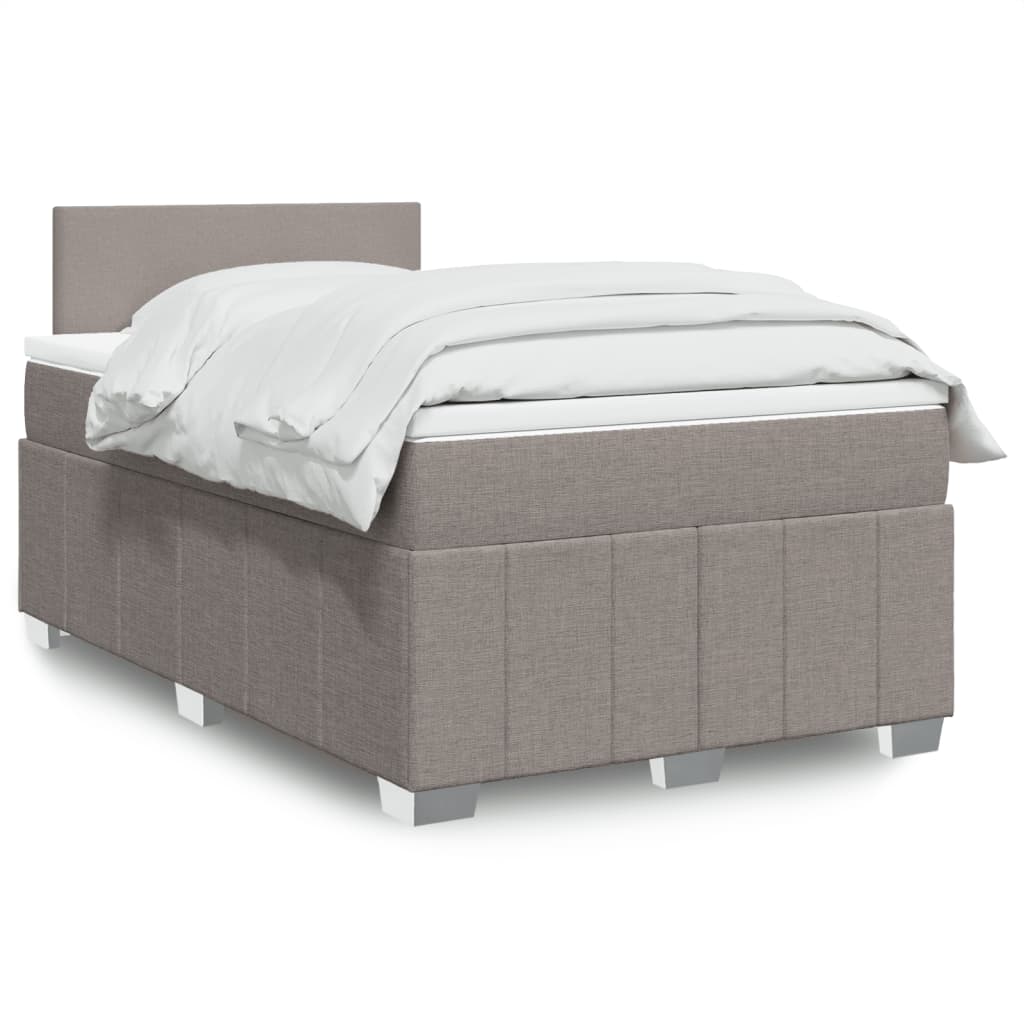 Boxspring 120x190 cm Crème | Luxe Compleet Bed met Pocketvering, Topmatras & Verstelbaar Hoofdbord - Spotlights shopping