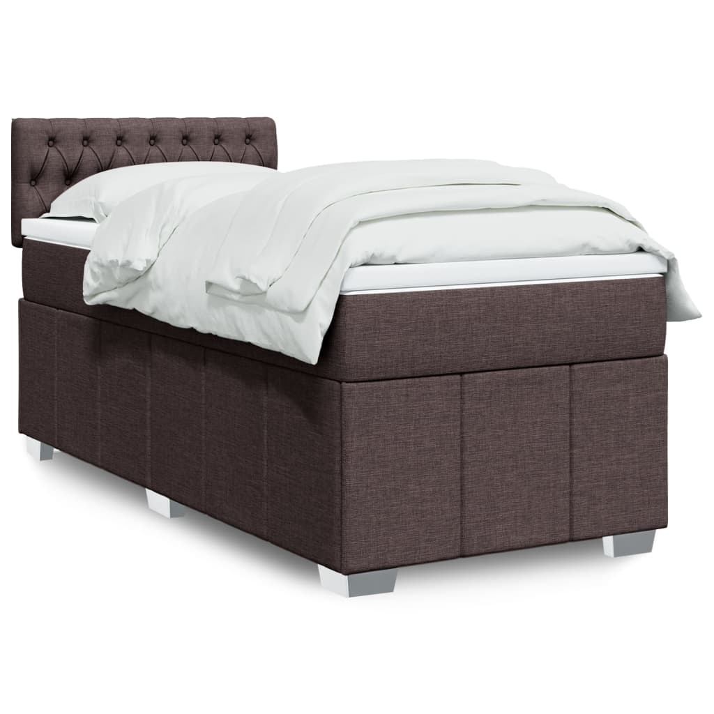 Crème boxspring 120x190 cm met gestoffeerd hoofdbord, pocketveringmatras, topmatras en LED-verlichting