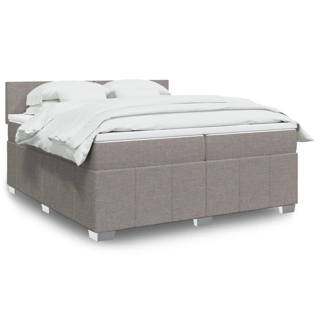 Boxspring 120x190 cm Crème | Luxe Compleet Bed met Pocketvering, Topmatras & Verstelbaar Hoofdbord - Spotlights shopping
