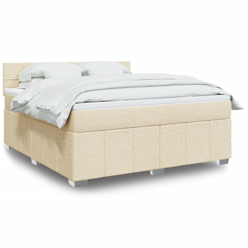 Boxspring 120x190 cm Crème met LED | Compleet Bed met Pocketveringmatras & Topmatras - Spotlights shopping